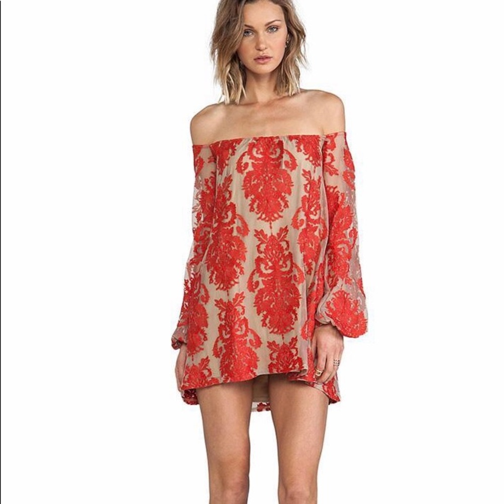 For Love And Lemons Red Lace Dress